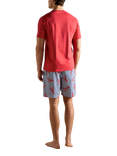 Joules Short Sleeve Top & Shorts Pyjama Set, Red/Multi