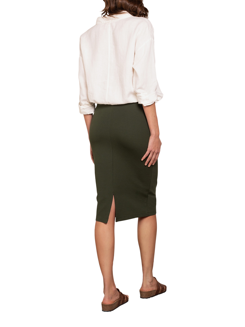 Product image 4 of 4, which shows Celtic & Co. Melanie Pencil Midi Skirt, Dark Olive, XS