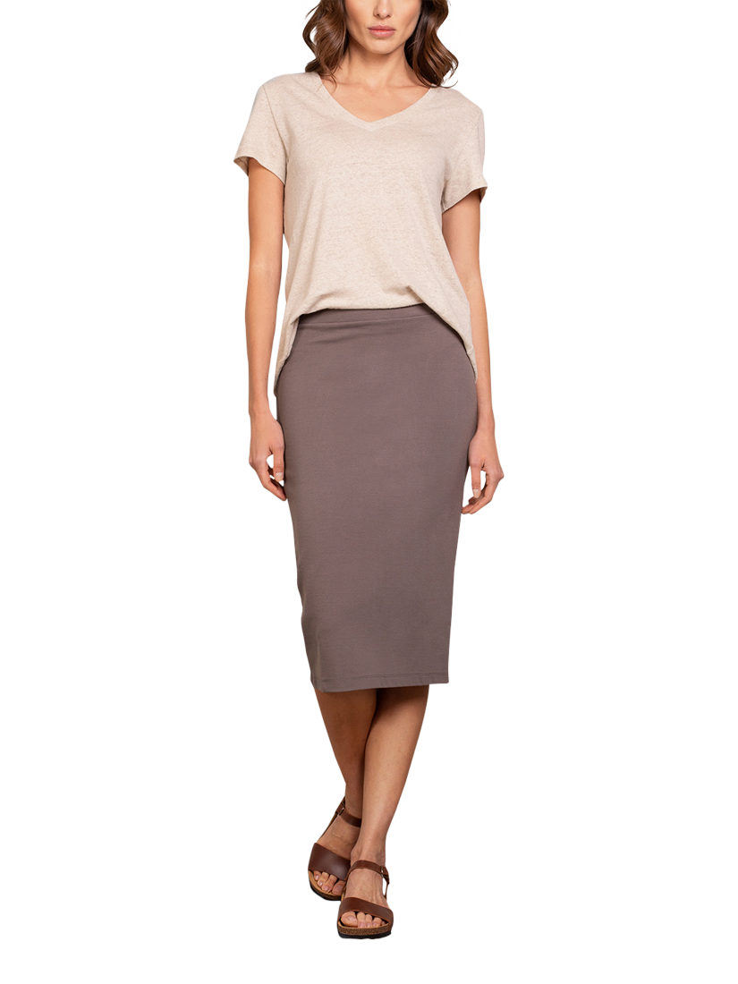 Product image 2 of 5, which shows Celtic & Co. Melanie Pencil Midi Skirt, Mole, XS