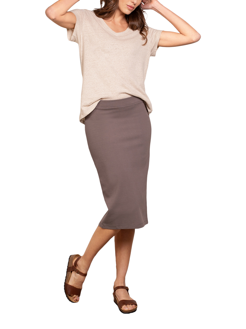 Product image 5 of 5, which shows Celtic & Co. Melanie Pencil Midi Skirt, Mole, XS
