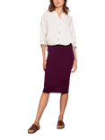 Celtic & Co. Melanie Pencil Midi Skirt, Cassis