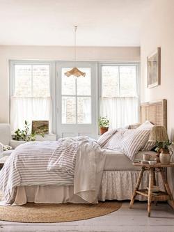 Piglet in Bed Pembroke Stripe Linen Blend Bedding - view 2, Elderberry Stripe