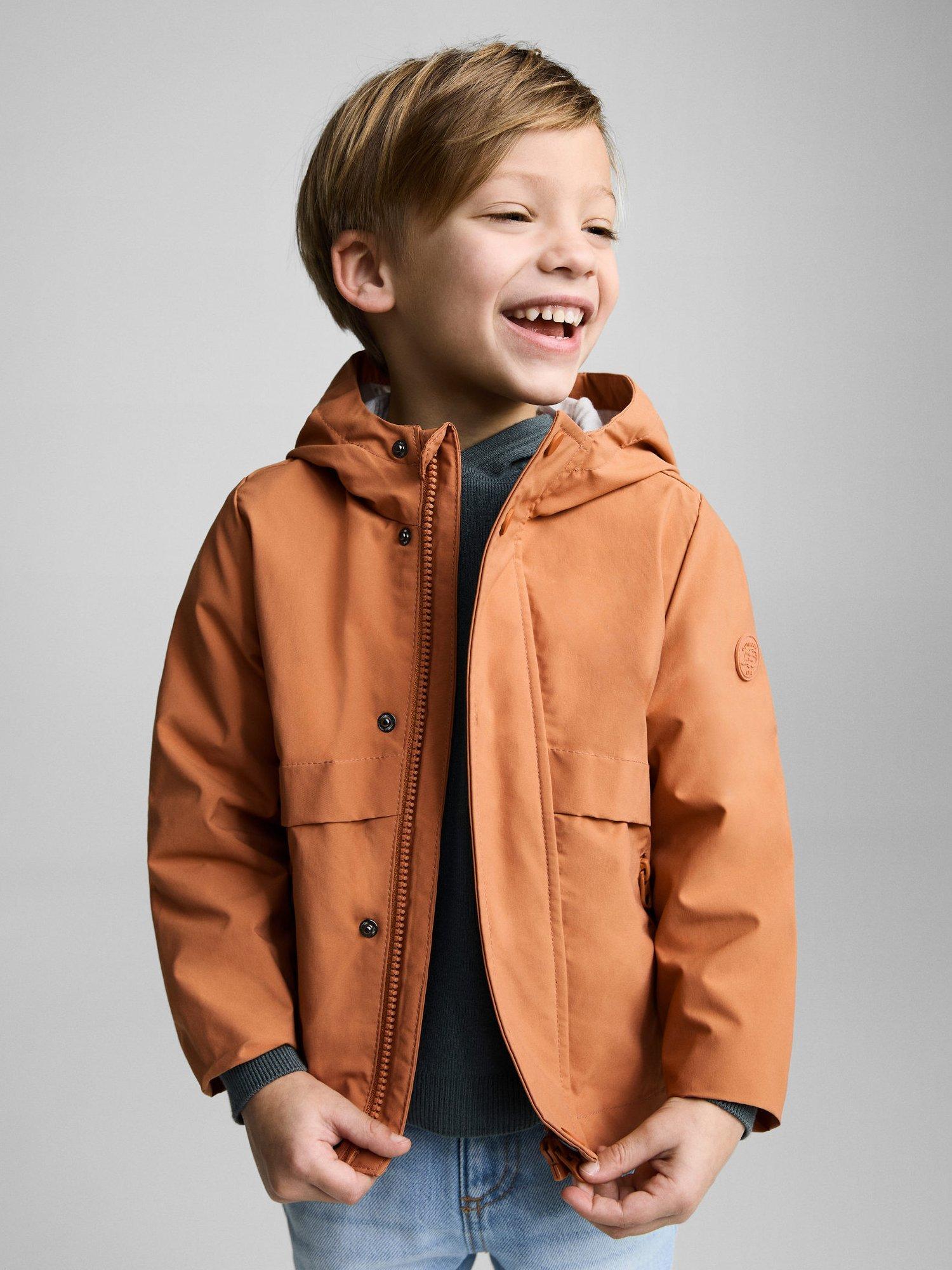 Mango Kids' Simon Parka Coat, Rust - Copper