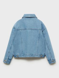 Mango Kids' Alice Denim Jacket, Open Blue - view 2, Open Blue