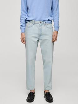 Mango Sammy Tapered Fit Jeans, Open Blue