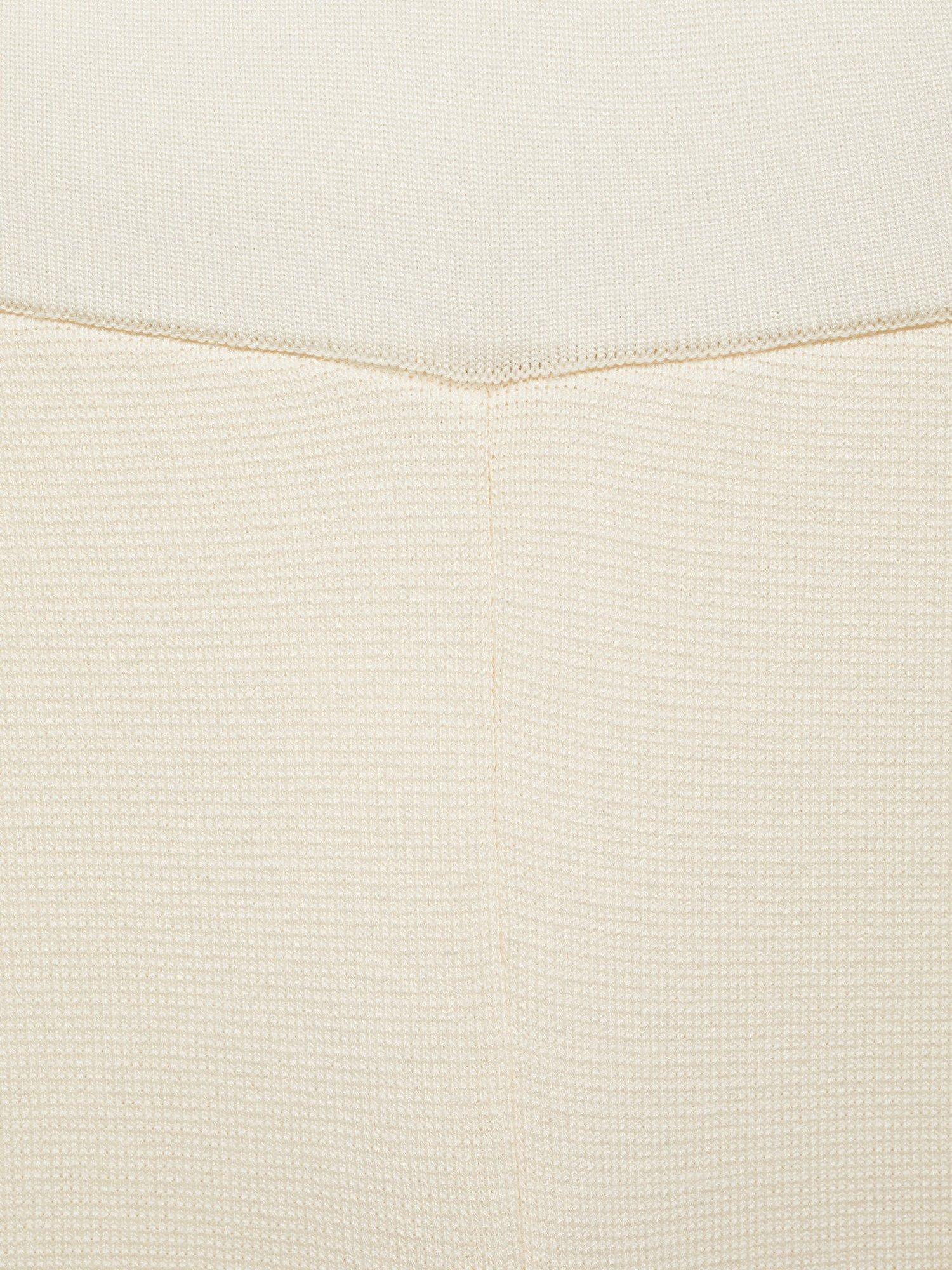 Product image 8 of 8, which shows Mango Como Knit Palazzo Trousers, Cream, L