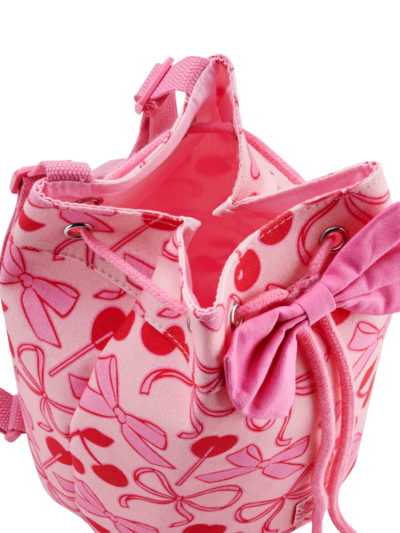 Product image 3 of 3, which shows Small Stuff Kids' Bow & Cherry Duffle Bag, Pink/Multi, One Size