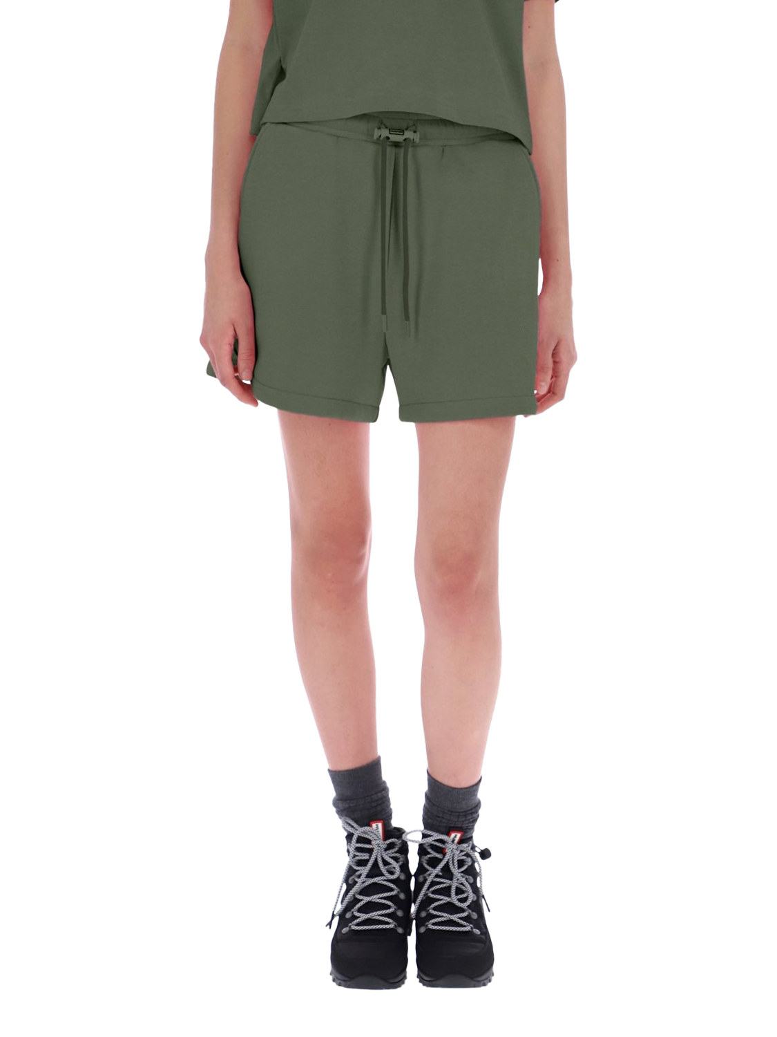Product image 1 of 3, which shows Hunter Lunan Jersey Shorts, Deep Lichen Green, S