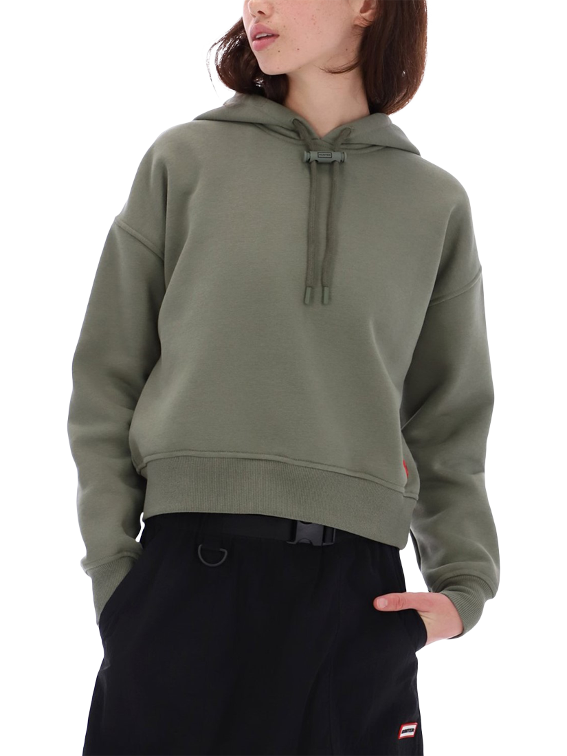 Product image 1 of 3, which shows Hunter Liza Cropped Hoodie, Deep Lichen Green, S