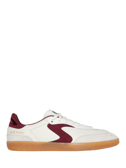 Skechers Hotshot Pyke Lace Up Trainers, White/Burgundy