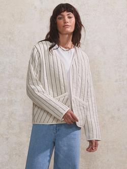 Ro&Zo Stripe Padded Jacket, Natural - view 2, Natural