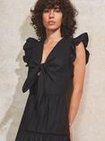 Ro&Zo Cotton Poplin Tiered Maxi Dress, Black