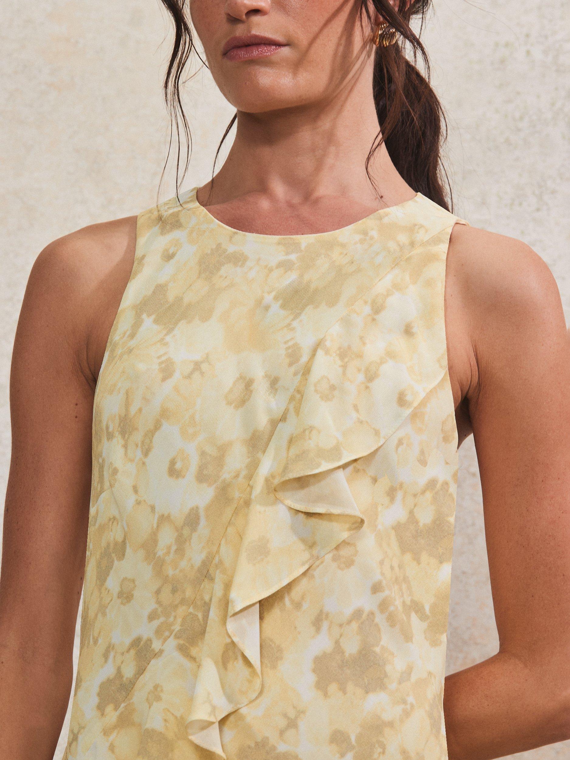 Product image 3 of 5, which shows Ro&Zo Layla Blurred Floral Dress, Yellow, 6