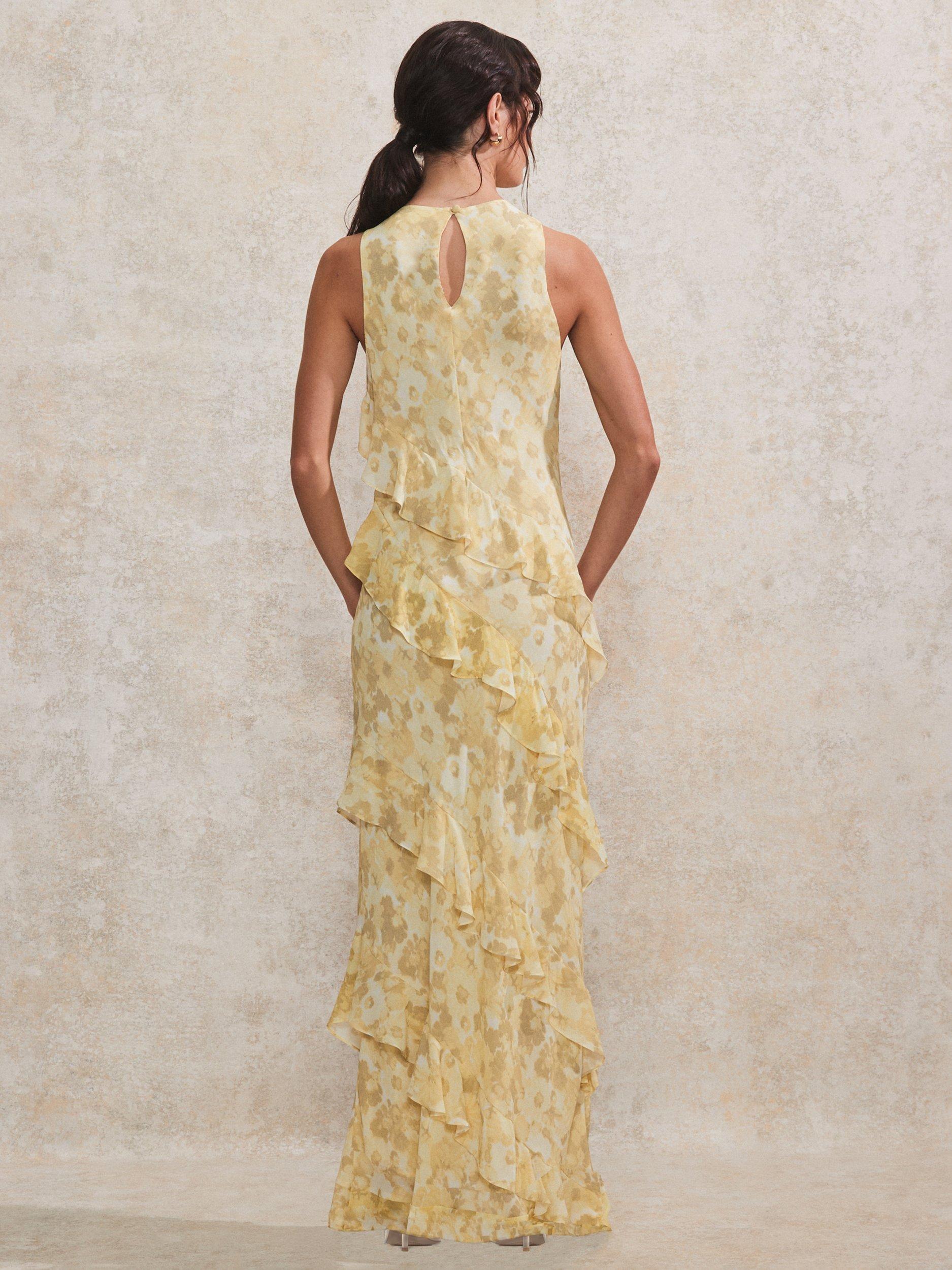 Product image 5 of 5, which shows Ro&Zo Layla Blurred Floral Dress, Yellow, 6