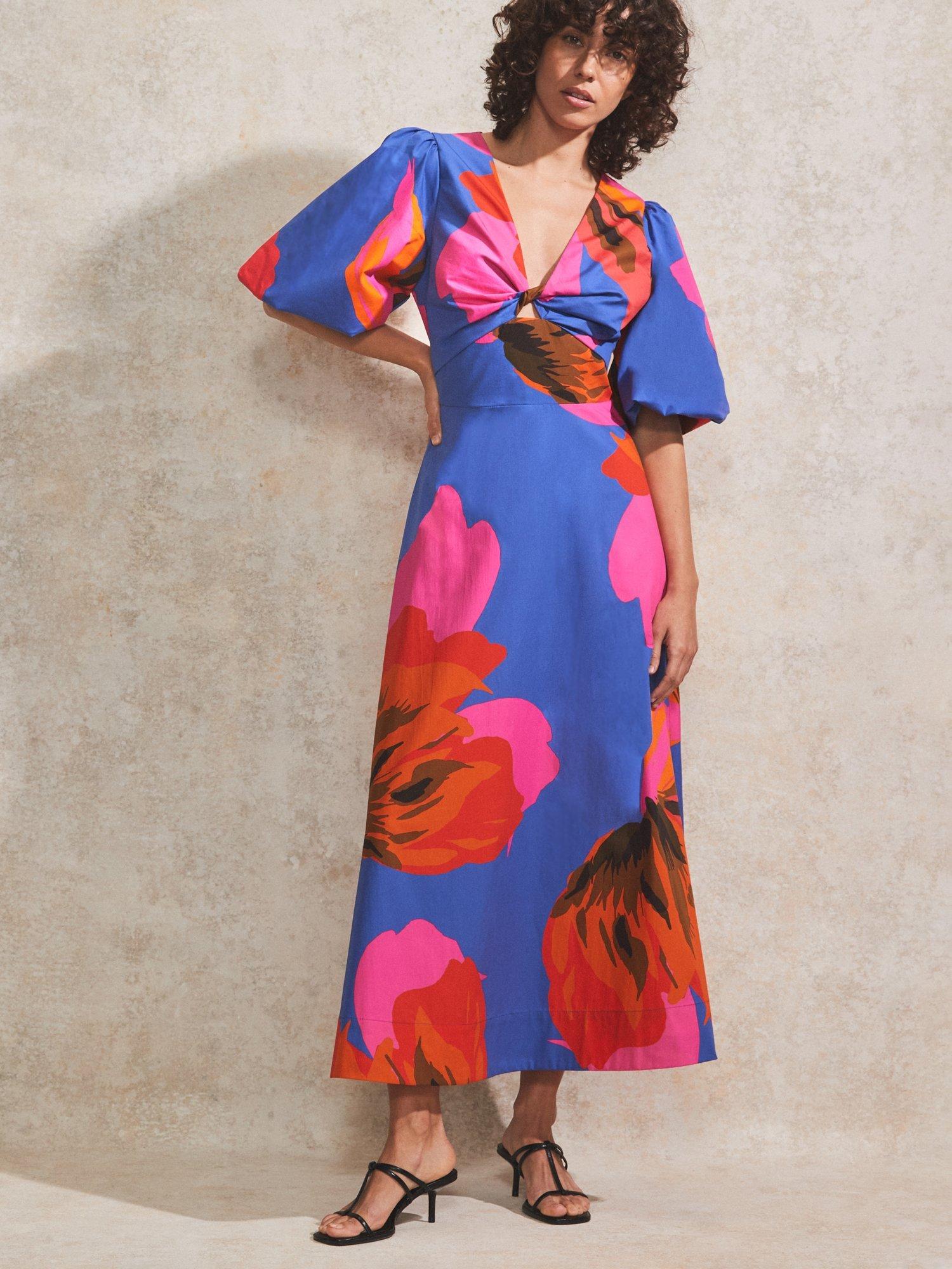 Product image 1 of 4, which shows Ro&Zo Mina Floral Maxi Dress, Blue, 6