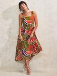 Ro&Zo Petite Olive Leaf Printed Dress