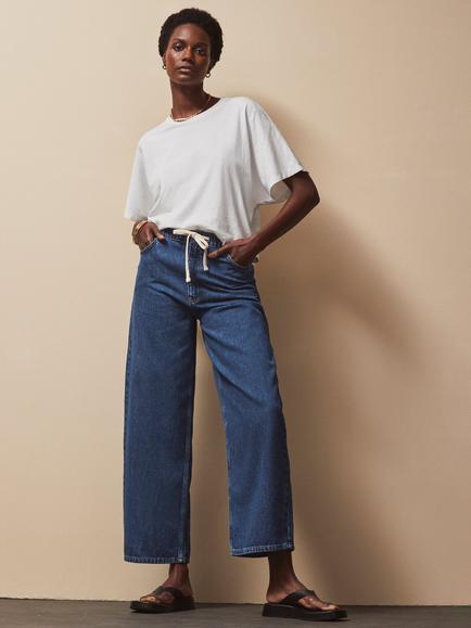 Ro&Zo Drawstring Waist Jeans, Blue, Blue