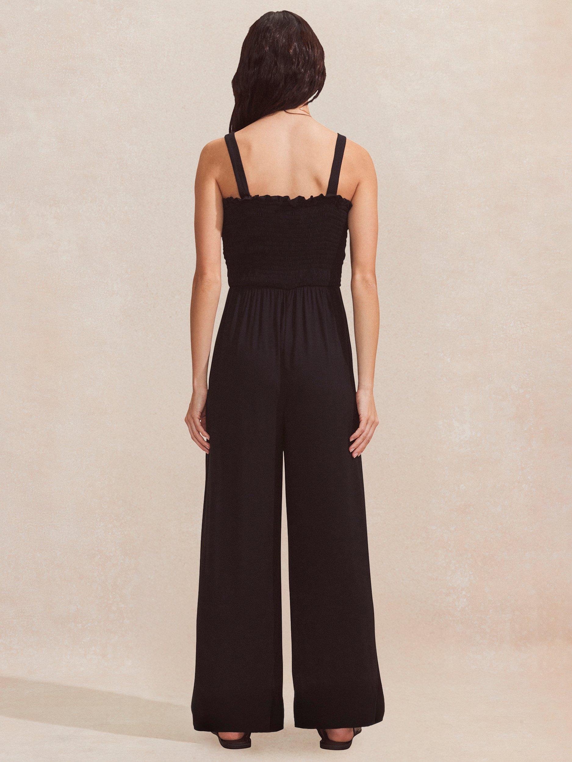 Product image 4 of 4, which shows Ro&Zo Shirred Bodice Jumpsuit, Black, 6