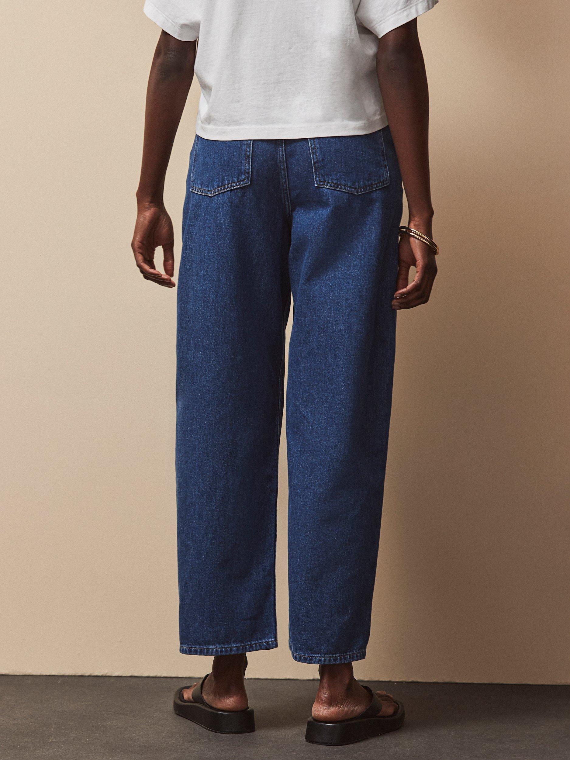 Product image 5 of 5, which shows Ro&Zo Petite Drawstring Waist Jeans, Blue, 6Pt