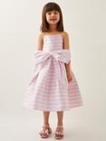 Monsoon Kids' Stripe Bow Dress, Pink