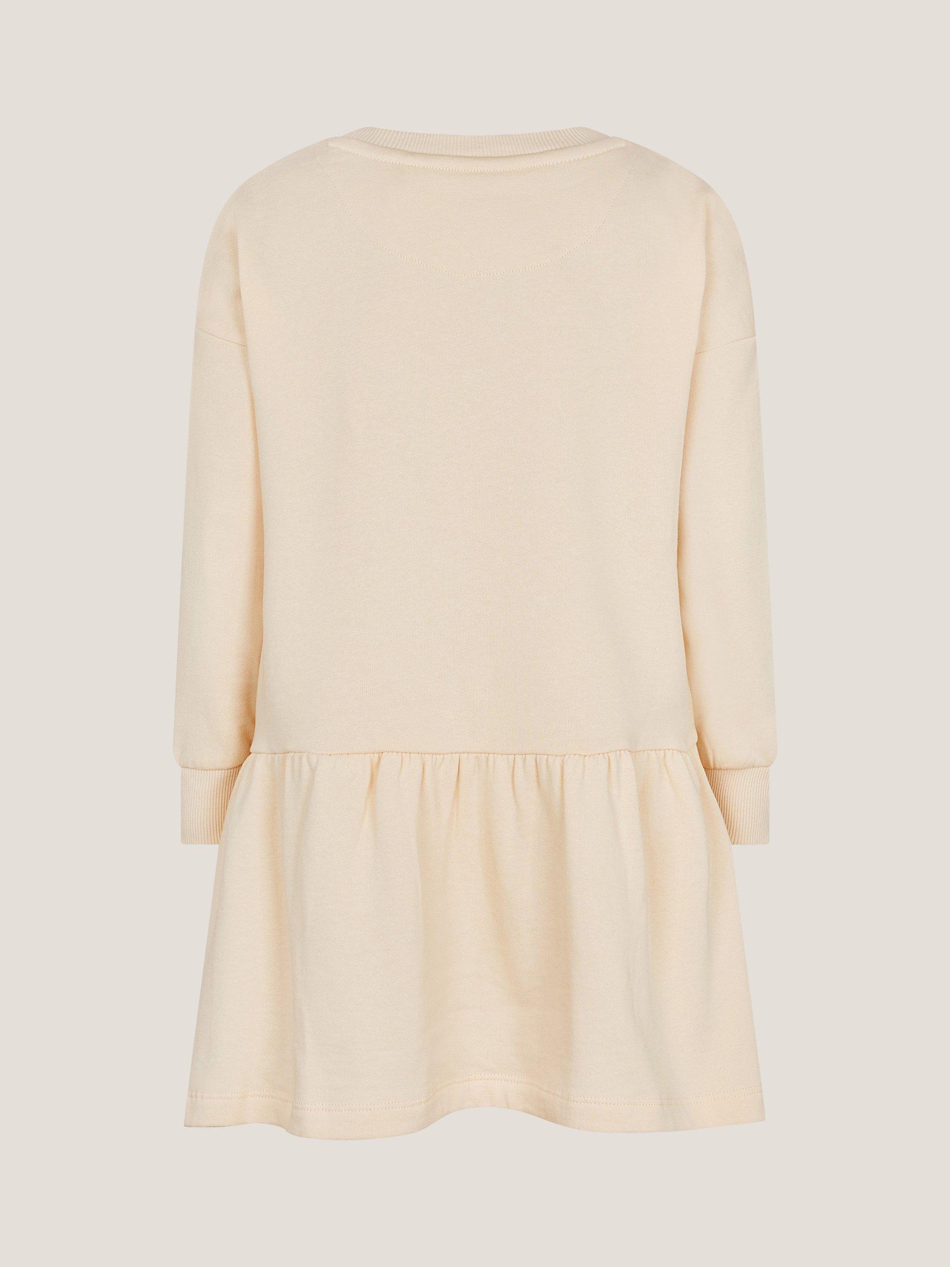 Product image 2 of 3, which shows Monsoon Kids' Sweatshirt Dress, Cream, 5-6 years