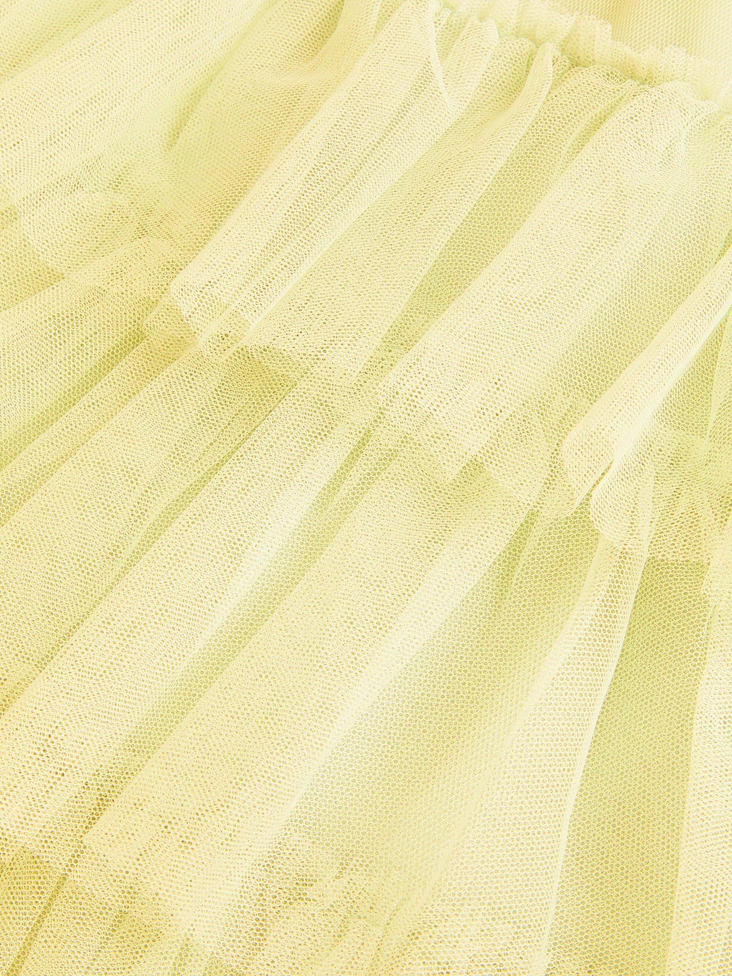 Product image 4 of 4, which shows Monsoon Kids' Alexandria Sequin Ruffle Tulle Swing Dress, Lemon, 3 years
