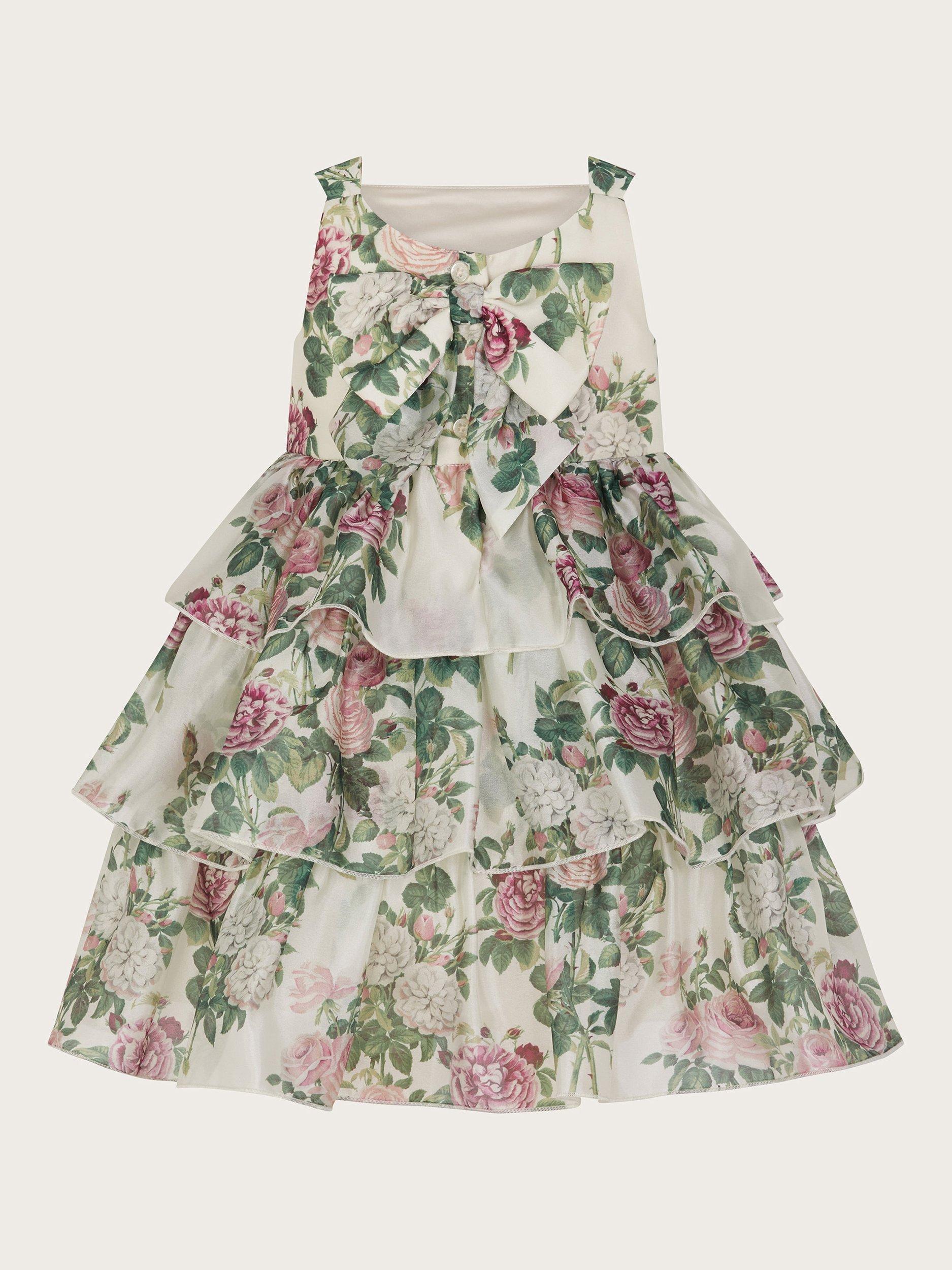 Product image 2 of 3, which shows Monsoon Baby Organza Dress, Ivory/Multi, 0-3 months