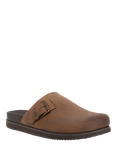 Dune London Baldwin Leather Slip-On Clogs, Brown