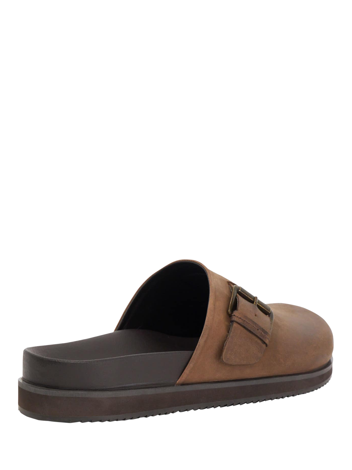 Product image 3 of 5, which shows Dune London Baldwin Leather Slip-On Clogs, Brown, 6