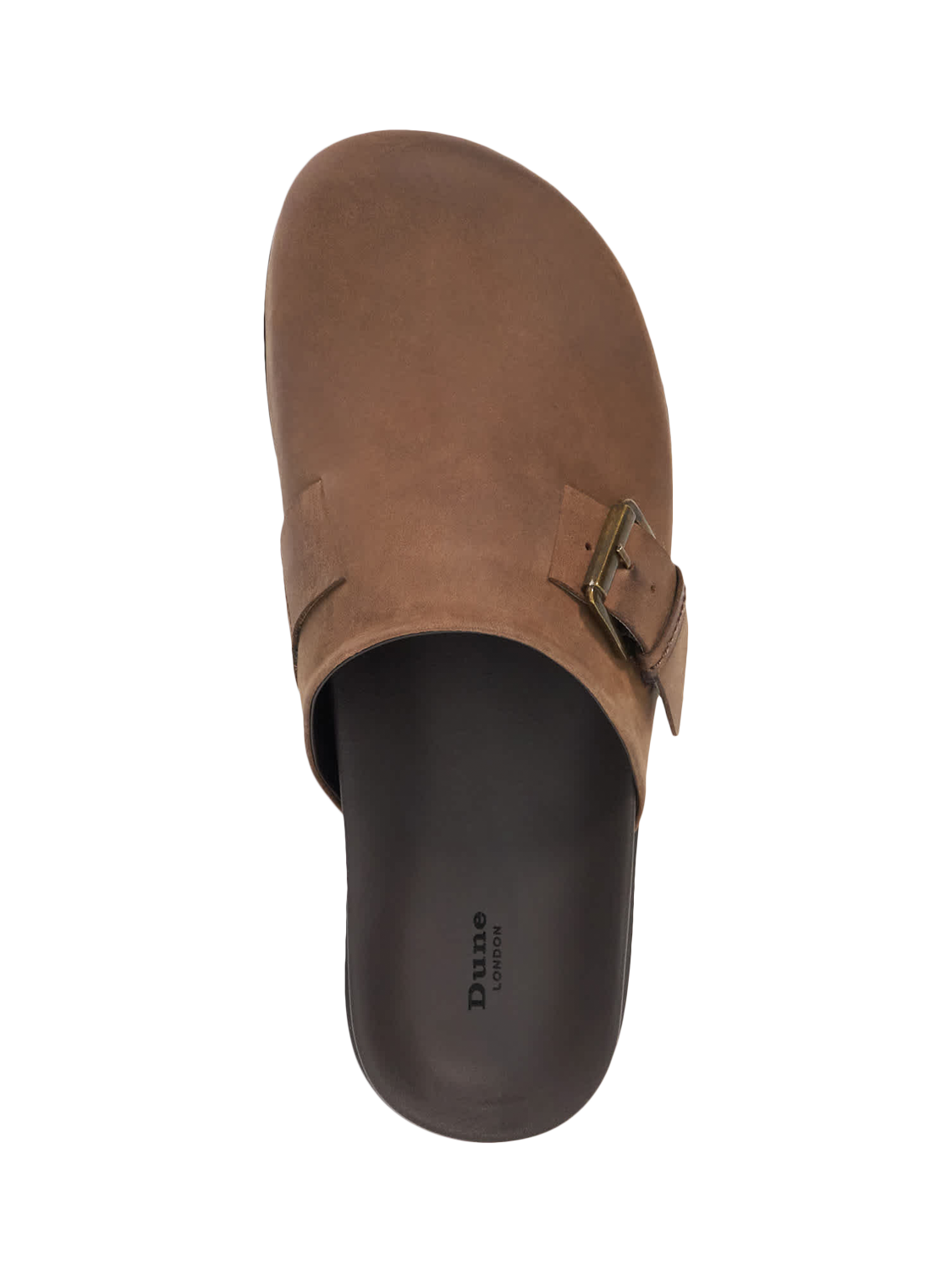 Product image 4 of 5, which shows Dune London Baldwin Leather Slip-On Clogs, Brown, 6