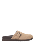 Dune London Baldwin Suede Buckle Detail Clogs, Taupe