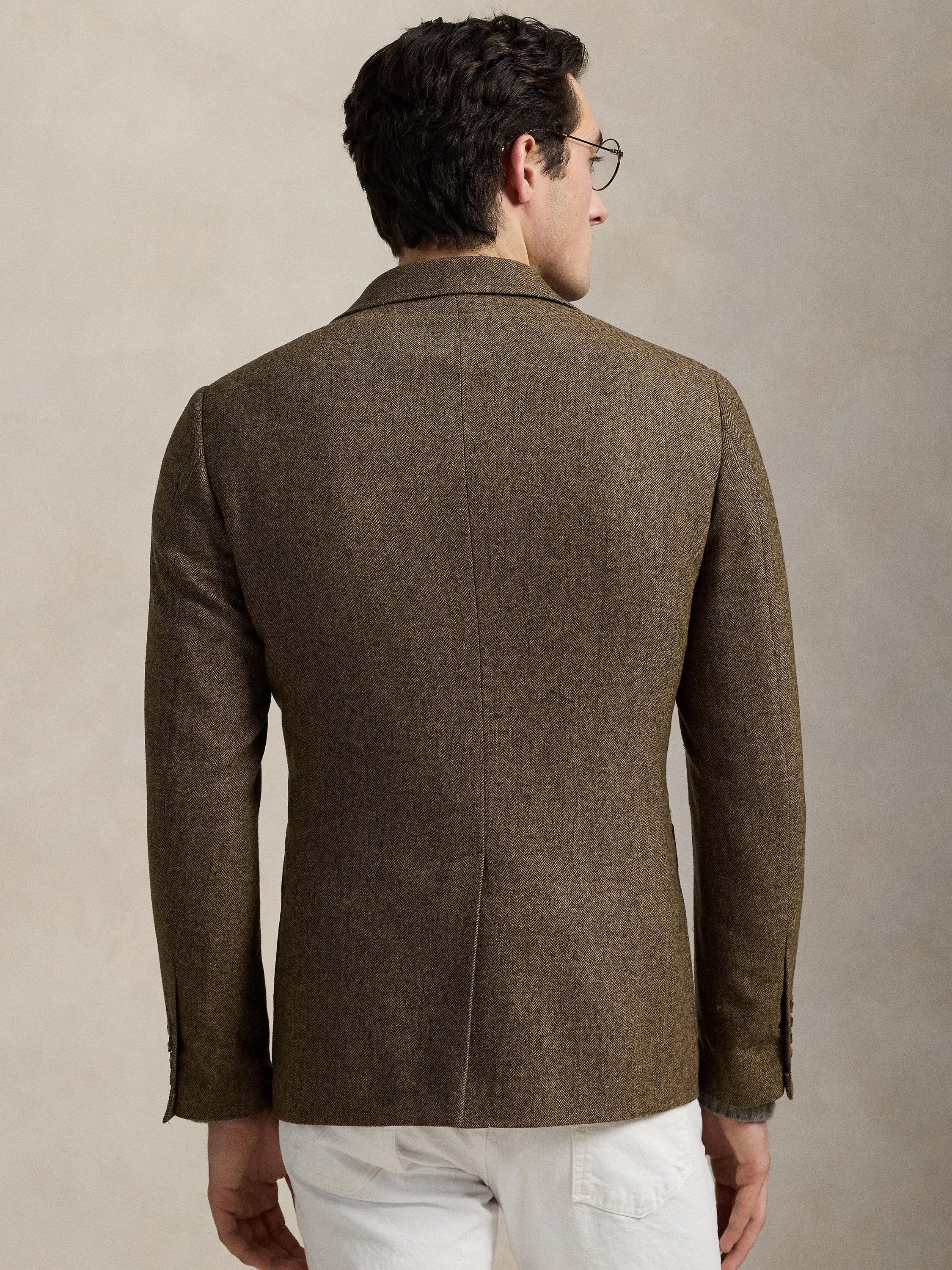 Product image 2 of 5, which shows Polo Ralph Lauren Tailored Fit Single Breasted Suit Jacket, Brown/Tan, 38R