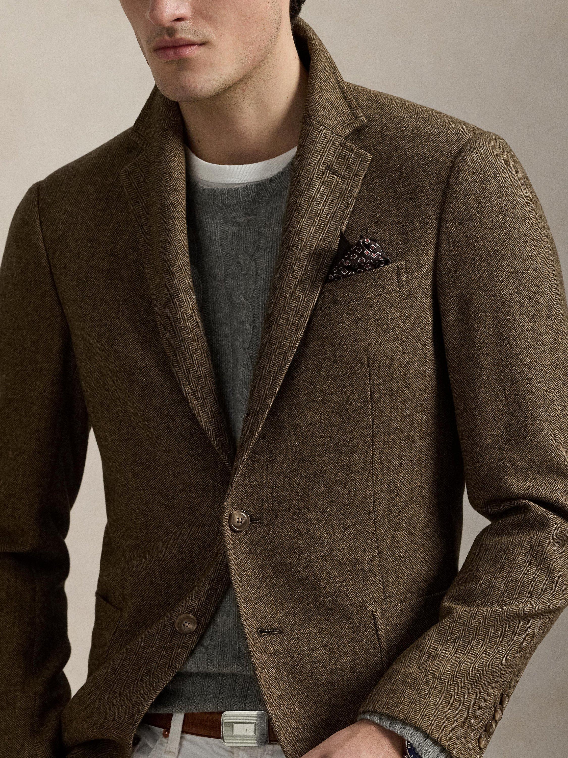 Product image 3 of 5, which shows Polo Ralph Lauren Tailored Fit Single Breasted Suit Jacket, Brown/Tan, 38R