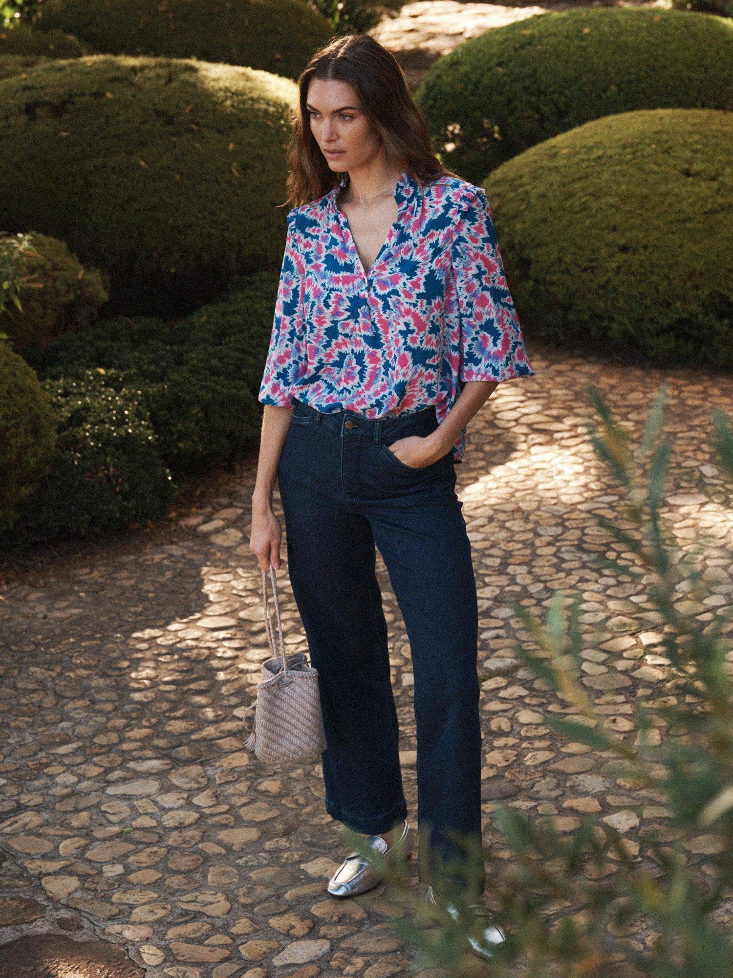 Product image 8 of 8, which shows NRBY Jessica Tie Dye Swirl Pure Silk Top, Multi, XS