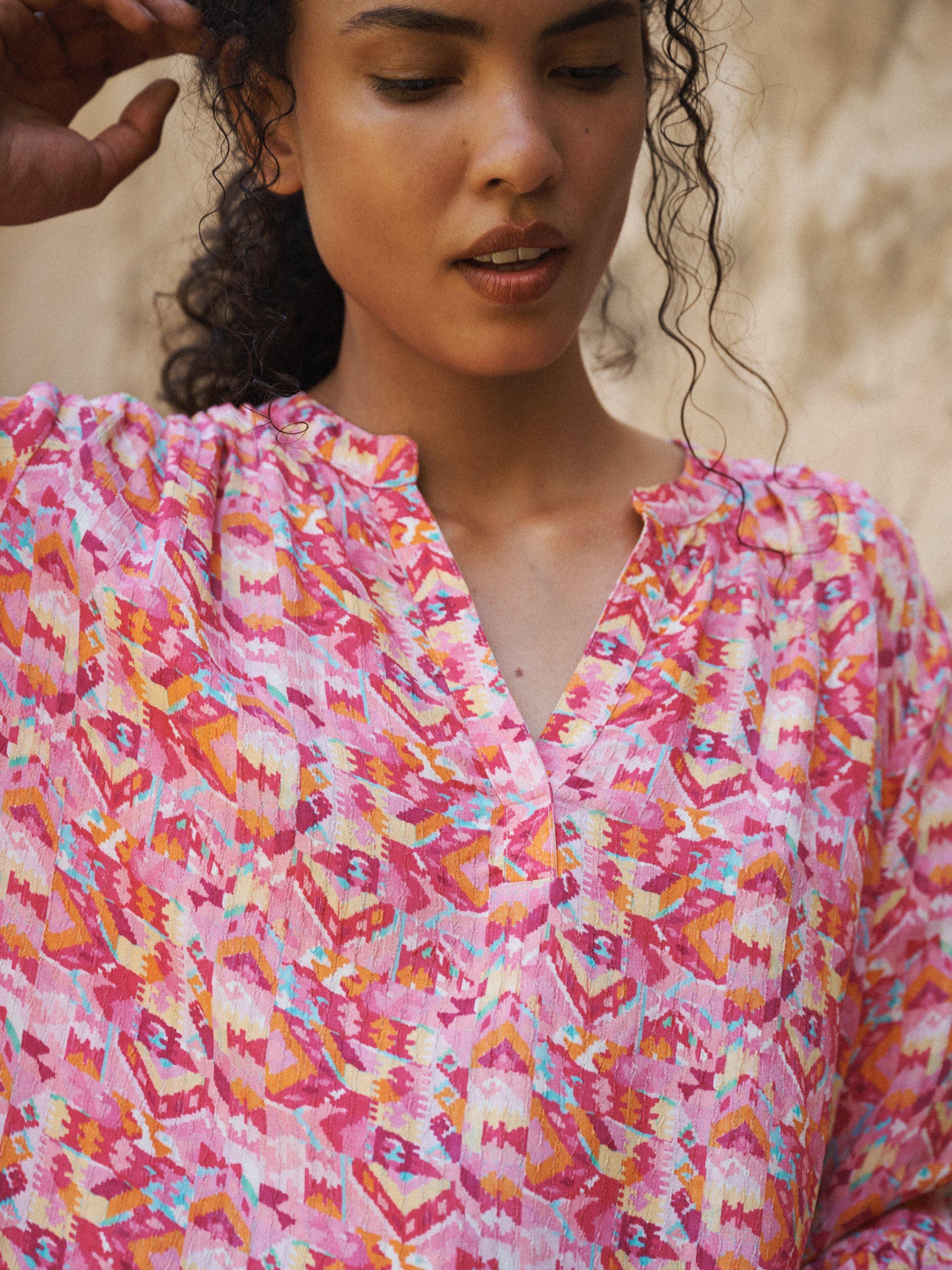 Product image 4 of 7, which shows NRBY Amy Kilim Shirt, Multi, XS