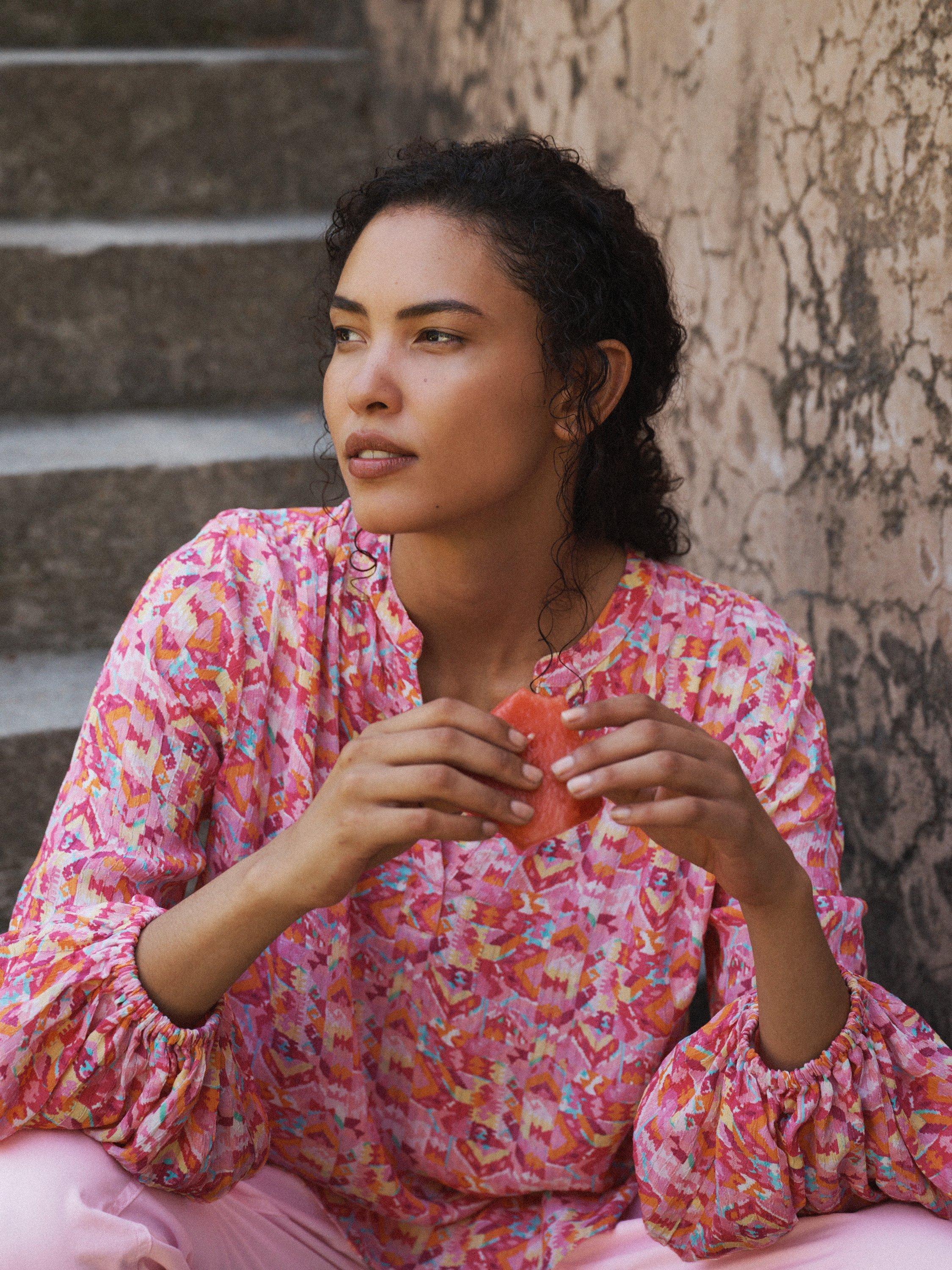 Product image 5 of 7, which shows NRBY Amy Kilim Shirt, Multi, XS