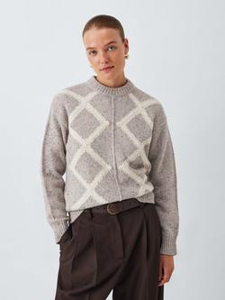 John Lewis Wool Argyle Sweater, Argyle, Argyle