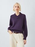 John Lewis Wool Blend Ribbed V-Neck Jumper