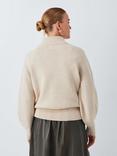 John Lewis Wool Blend Ribbed V-Neck Jumper, Shearling