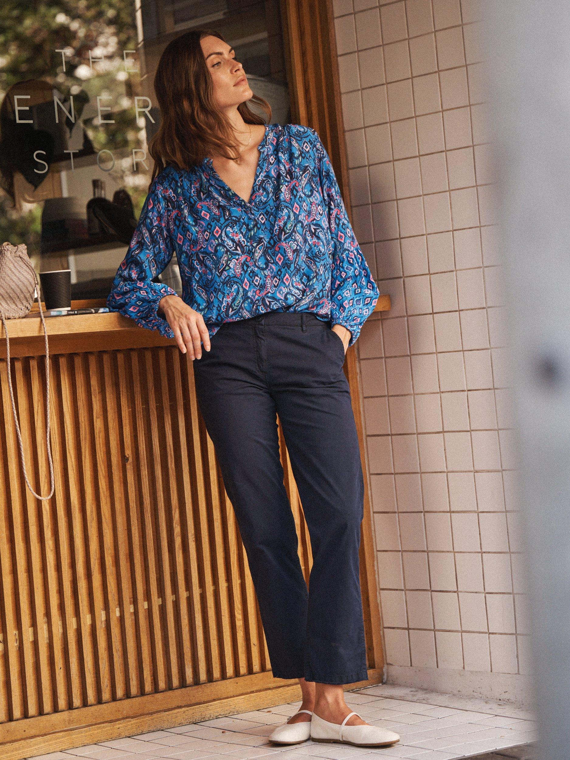 Product image 4 of 7, which shows NRBY Cole Tapered Chinos, Navy, 8