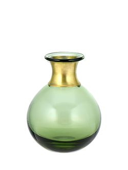 nkuku Miza Glass Globe Vase, Green