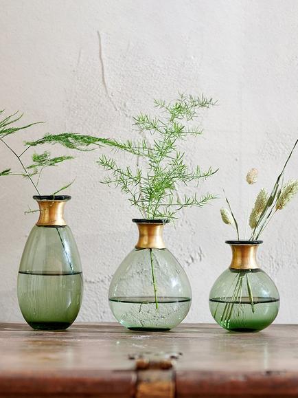 nkuku Miza Glass Globe Vase - view 2, Green