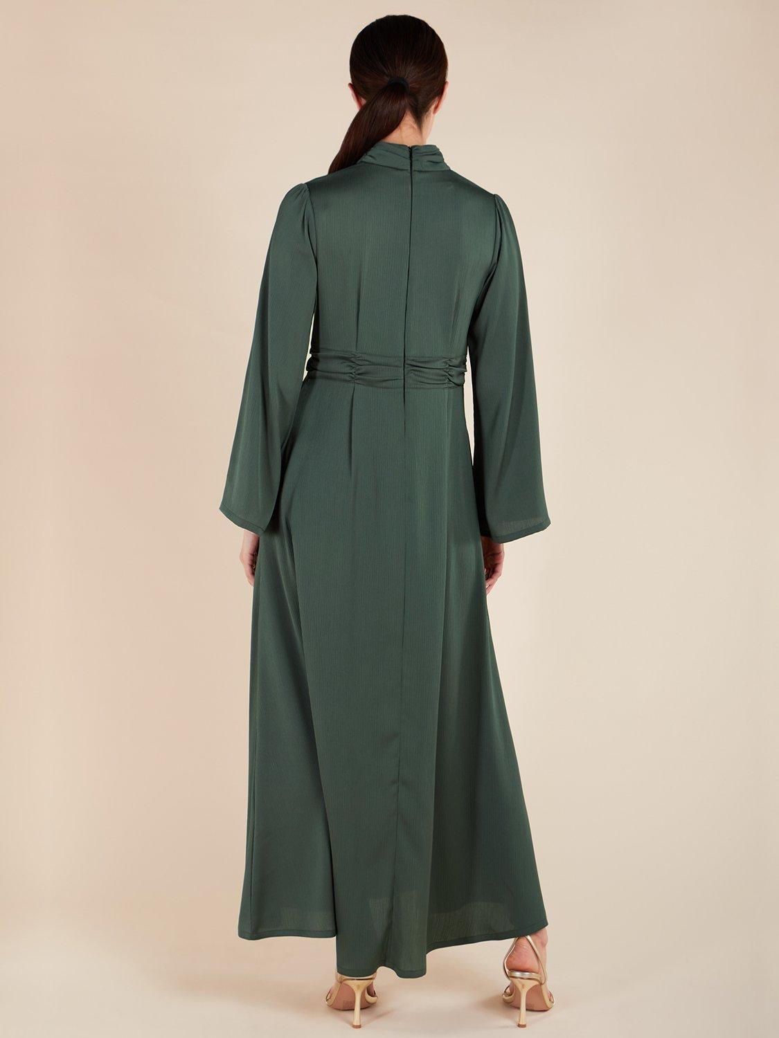 Product image 3 of 4, which shows Aab Rayie Pleat Detail Maxi Dress, Green, S Reg
