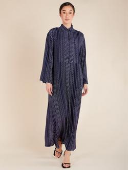 Aab Sashiko Print Maxi Dress, Blue, Blue