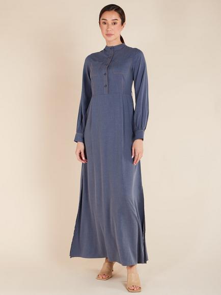 Aab Classic Shirt Maxi Dress, Blue, Blue