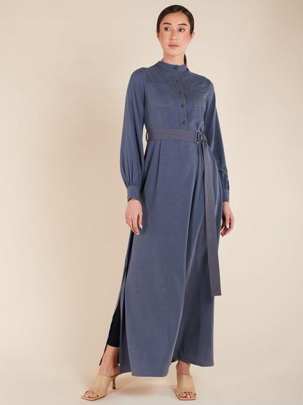Aab Classic Shirt Maxi Dress, Blue - view 2, Blue