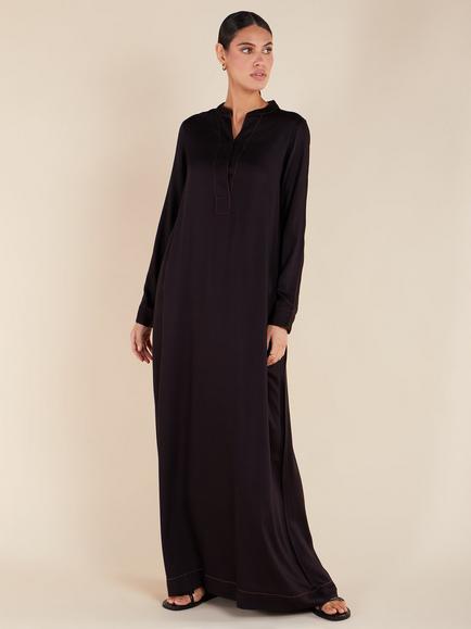 Aab Denim Stitch Maxi Dress, Black, Black