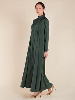 Aab Fringed Open Maxi Dress, Green - view 2, Green