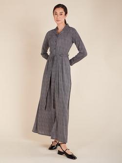 Aab Plaid Shirt Maxi Dress, Grey, Grey