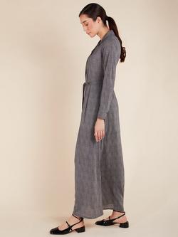 Aab Plaid Shirt Maxi Dress, Grey - view 2, Grey